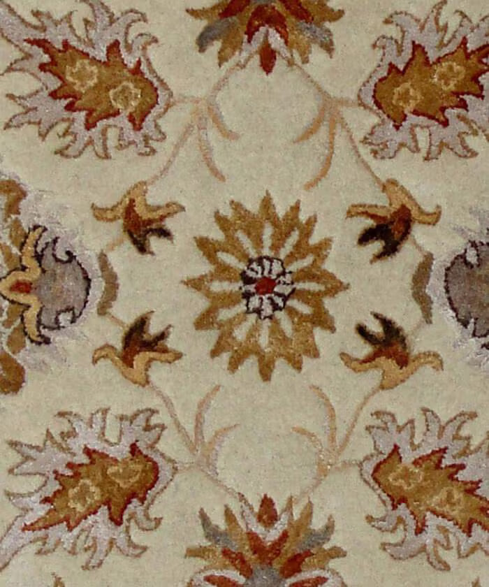 5x8 ft Elegant Traditional Hand-Tufted Wool & Silk Rug | Cream & Terracotta
