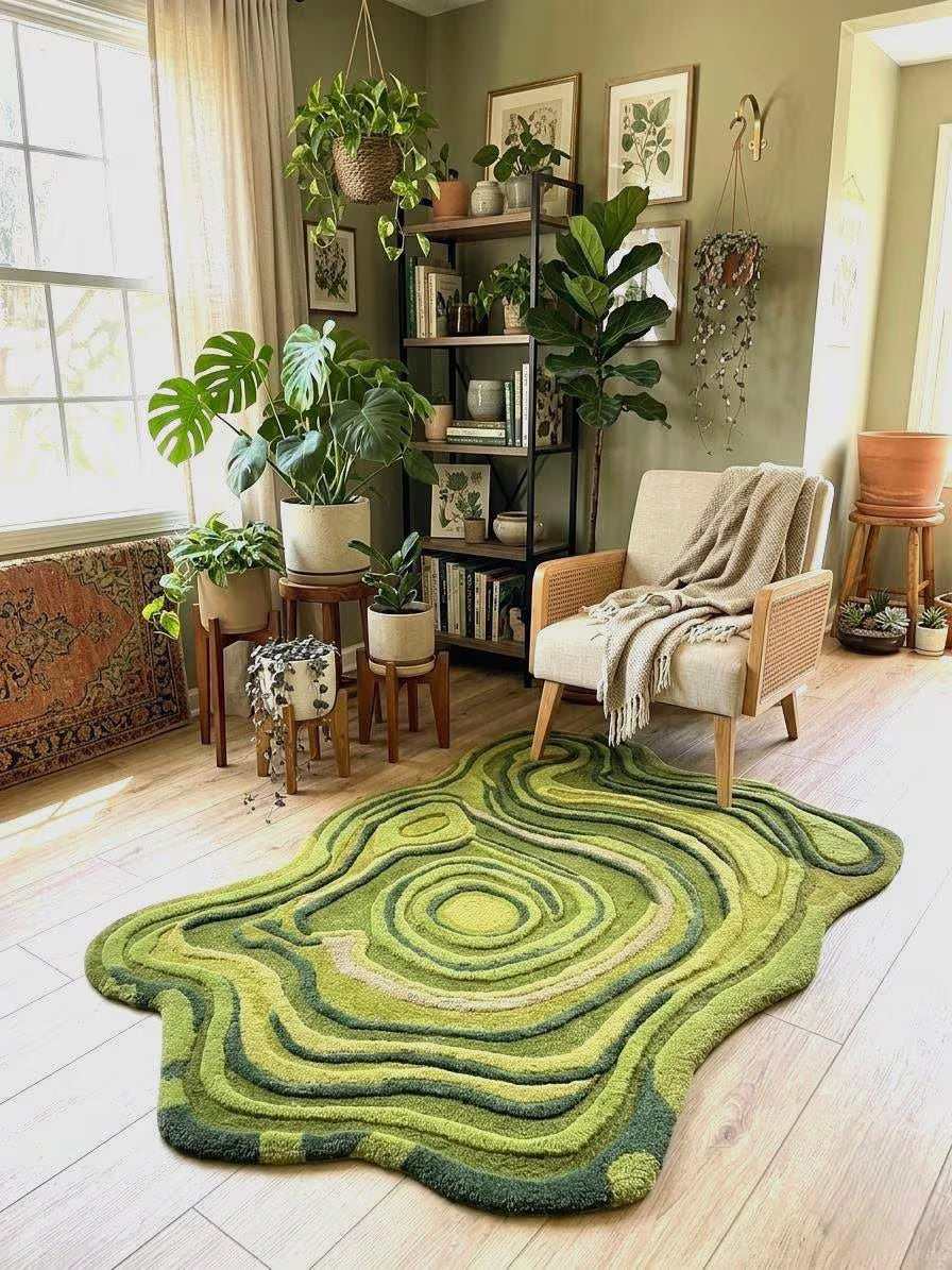 Hand Tufted Abstract Contour Wool Area Rug