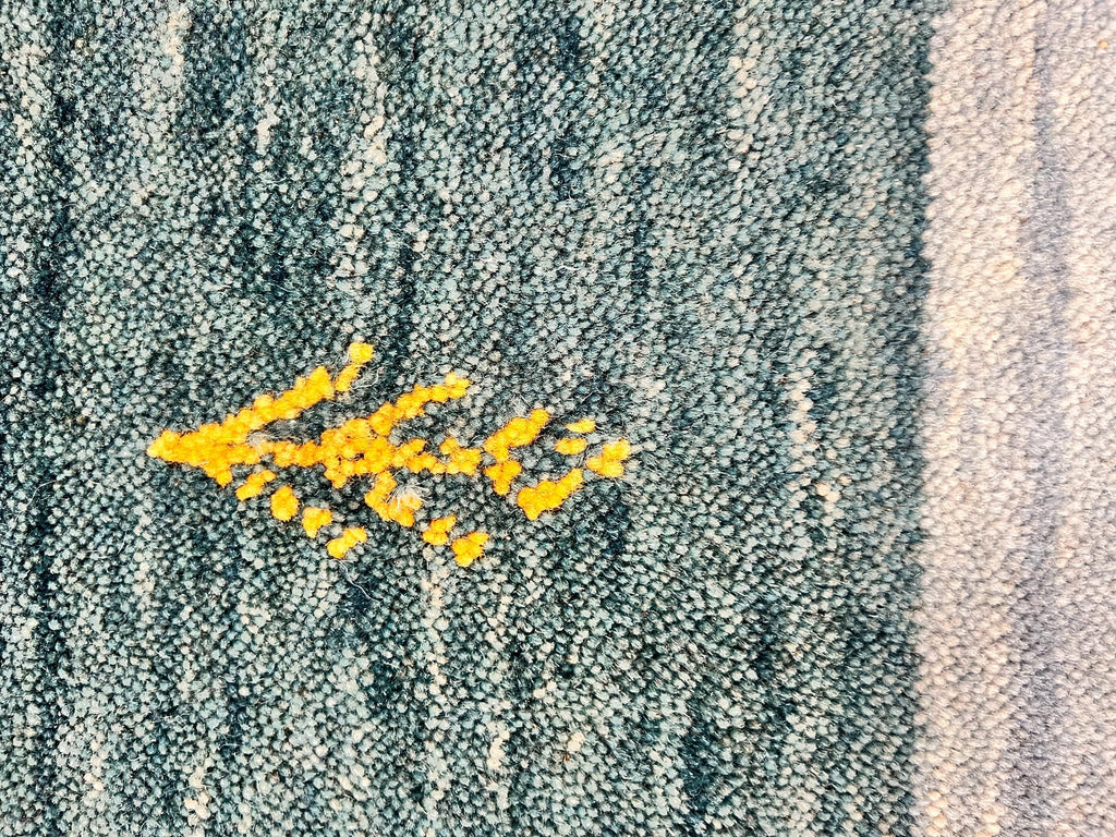 Quick ship! 2x3 ft Aqua green Ocean Rug -Authentic Hand-Knotted Wool Gabbeh Accent Rugs, Simi Rugs, Bedside rug, Door mat, Bath mat