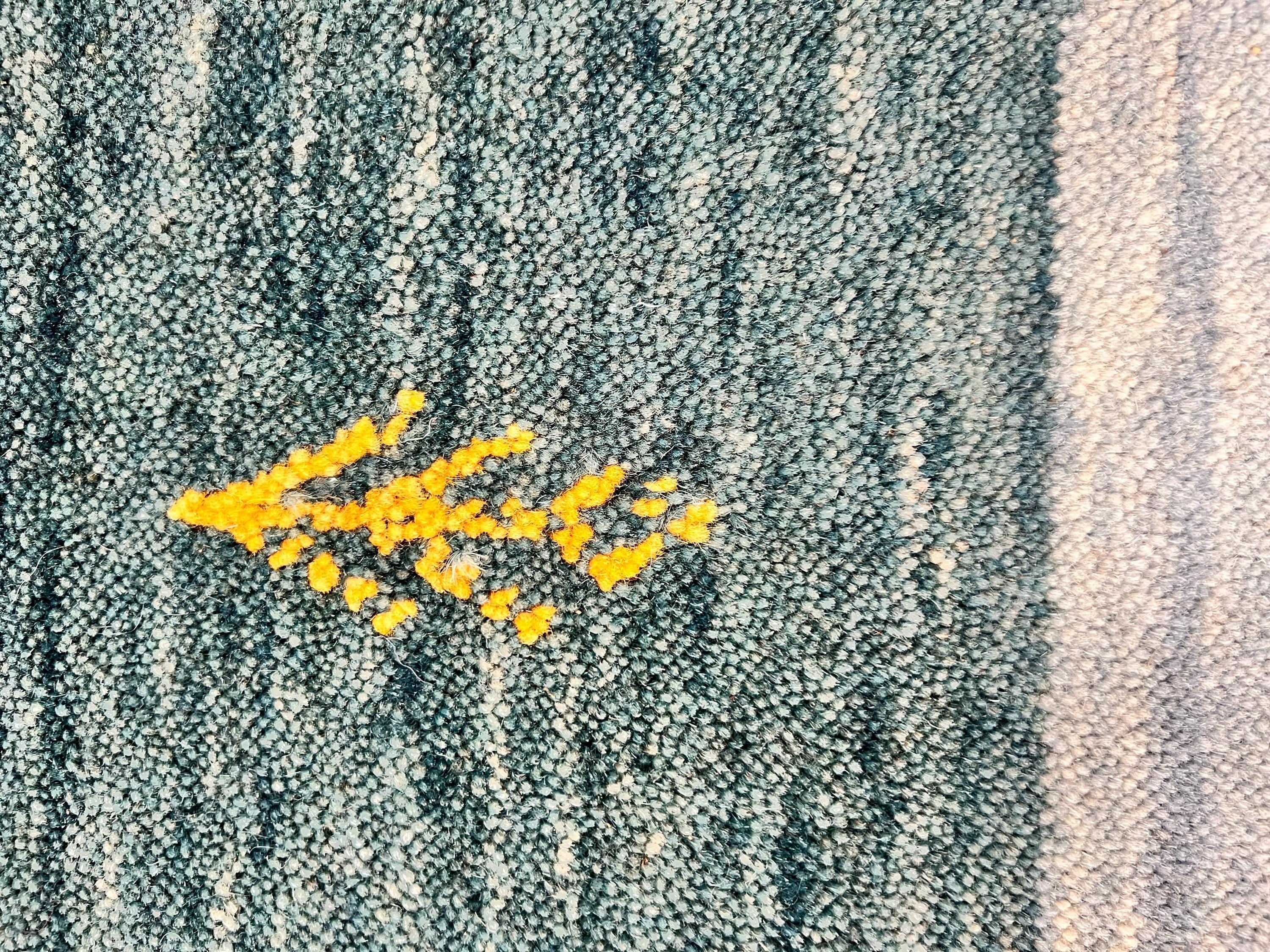 Quick ship! 2x3 ft Aqua green Ocean Rug -Authentic Hand-Knotted Wool Gabbeh Accent Rugs, Simi Rugs, Bedside rug, Door mat, Bath mat