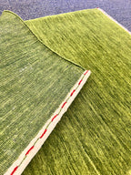 Quick ship! 2x3 ft Moss green Grass Rug -Authentic Hand-Knotted Wool Gabbeh Accent Rugs, Simi Rugs, Bedside rug