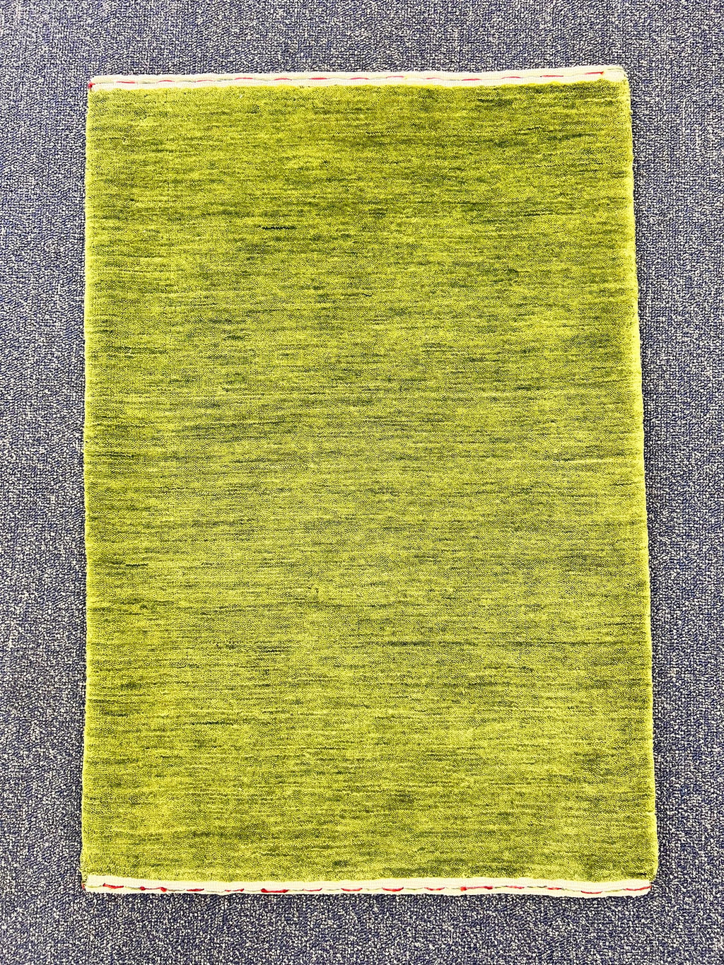 Quick ship! 2x3 ft Moss green Grass Rug -Authentic Hand-Knotted Wool Gabbeh Accent Rugs, Simi Rugs, Bedside rug